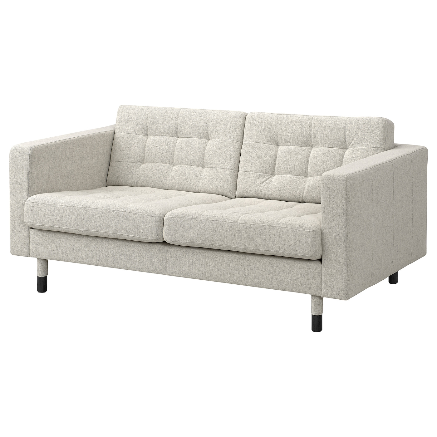 IKEA LANDSKRONA sofa 2-osobowa, Gunnared beżowy/czarny/drewno
