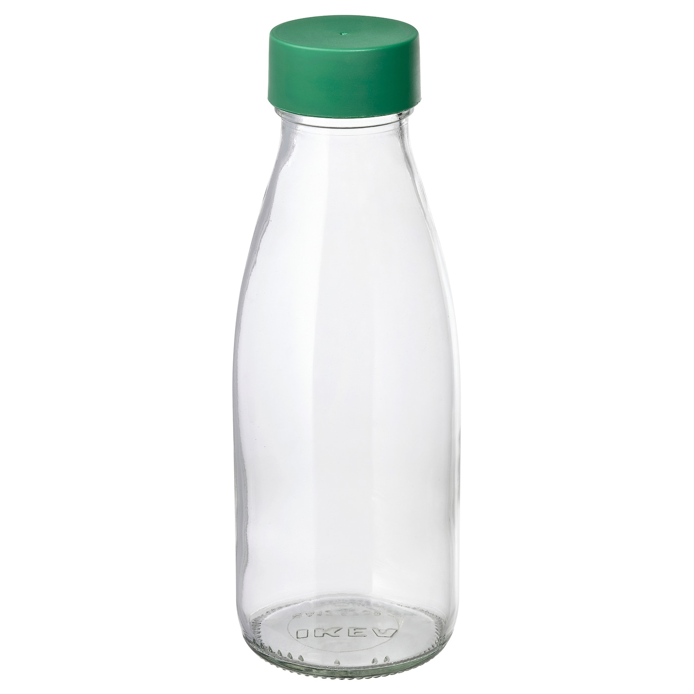 IKEA SPARTANSK butelka na wodę, szkło bezbarwne/zielony, 0.5 l