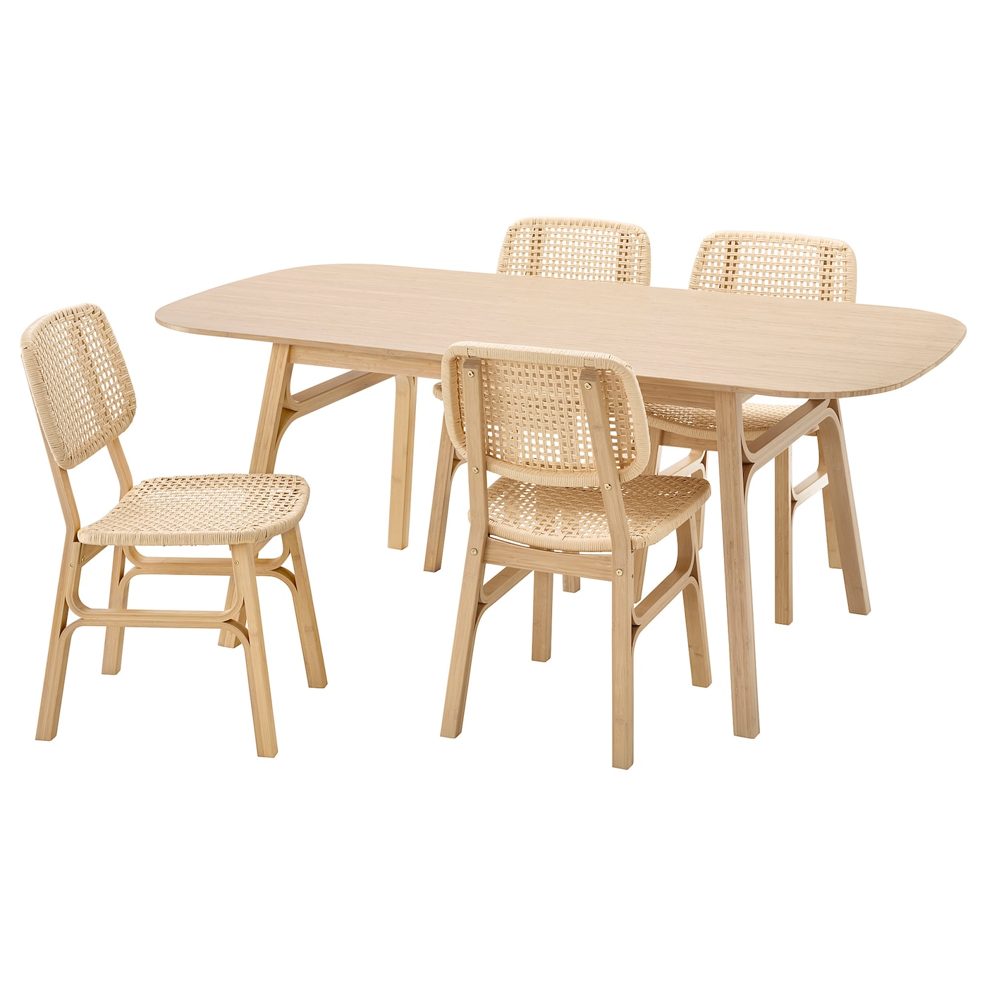 IKEA VOXLÖV / VOXLÖV stół i 4 krzesła, bambus/bambus, 180x90 cm
