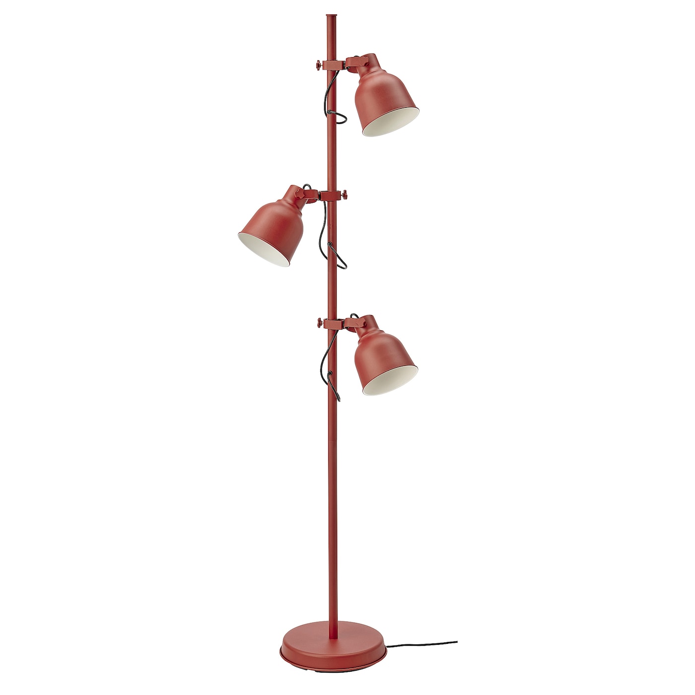 IKEA HEKTAR lampa podłogowa z 3 reflektorami, brązowoczerwony, Maks.: 8.6 Wat