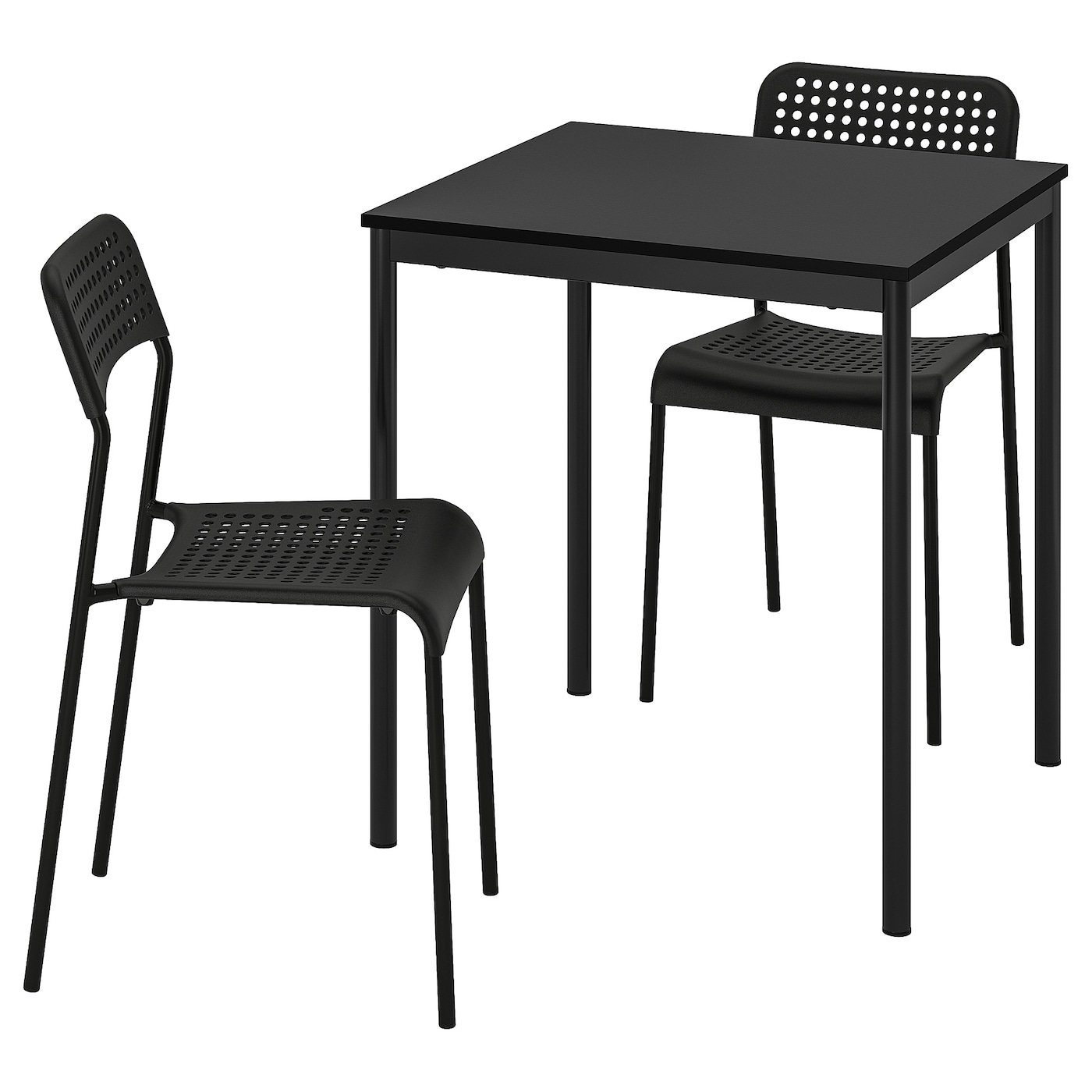 IKEA SANDSBERG / ADDE stół i 2 krzesła, czarny/czarny, 67x67 cm