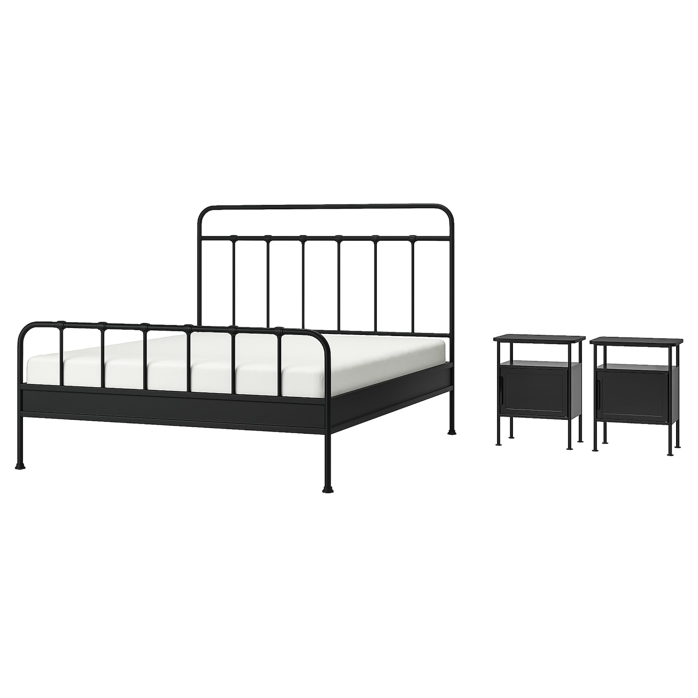 IKEA STJÄRNÖ / GRÅFJÄLLET zestaw mebli do sypialni 3 szt, antracyt, 160x200 cm