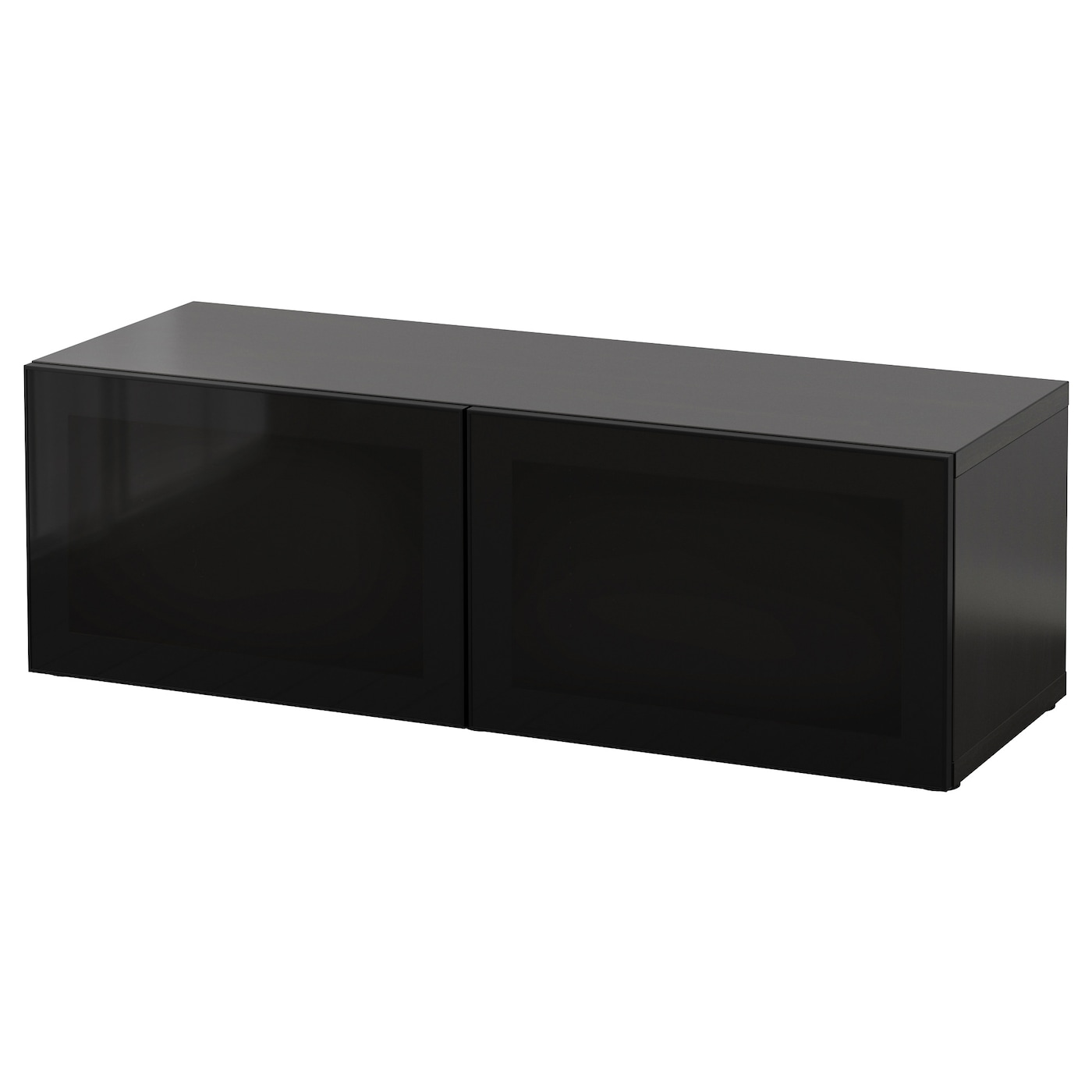 IKEA BESTÅ witryna, czarnybrąz/Glassvik czarne/przyciemniane szkło, 120x42x38 cm