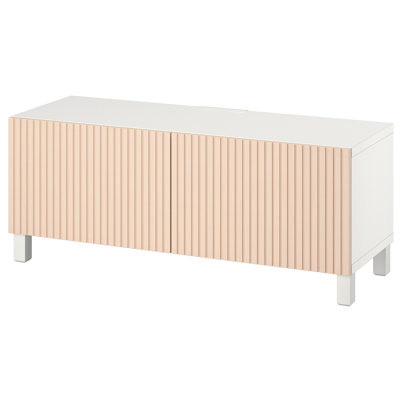 IKEA BESTÅ ława TV z drzwiami, biały Björköviken/Stubbarp/okl brzoz, 120x42x48 cm
