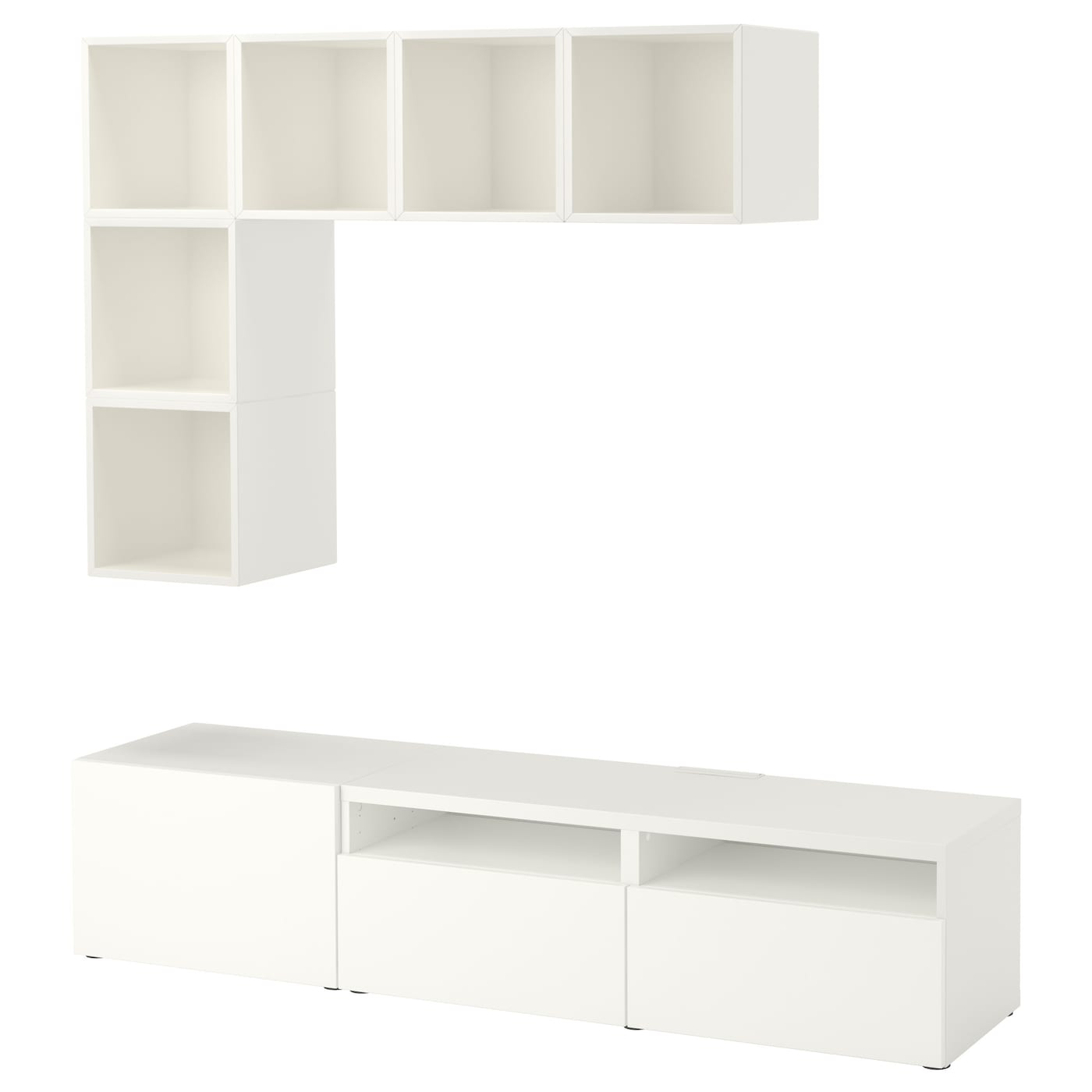 IKEA BESTÅ / EKET kombinacja szafek pod TV, biały, 180x42x170 cm