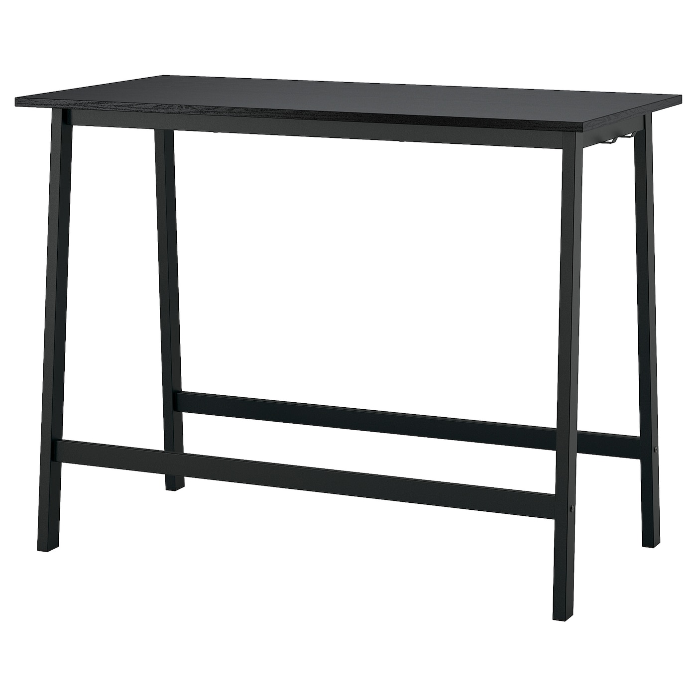 IKEA MITTZON stół konferencyjny, okl jesionowa bejcowana na czarno/czarny, 140x68x105 cm
