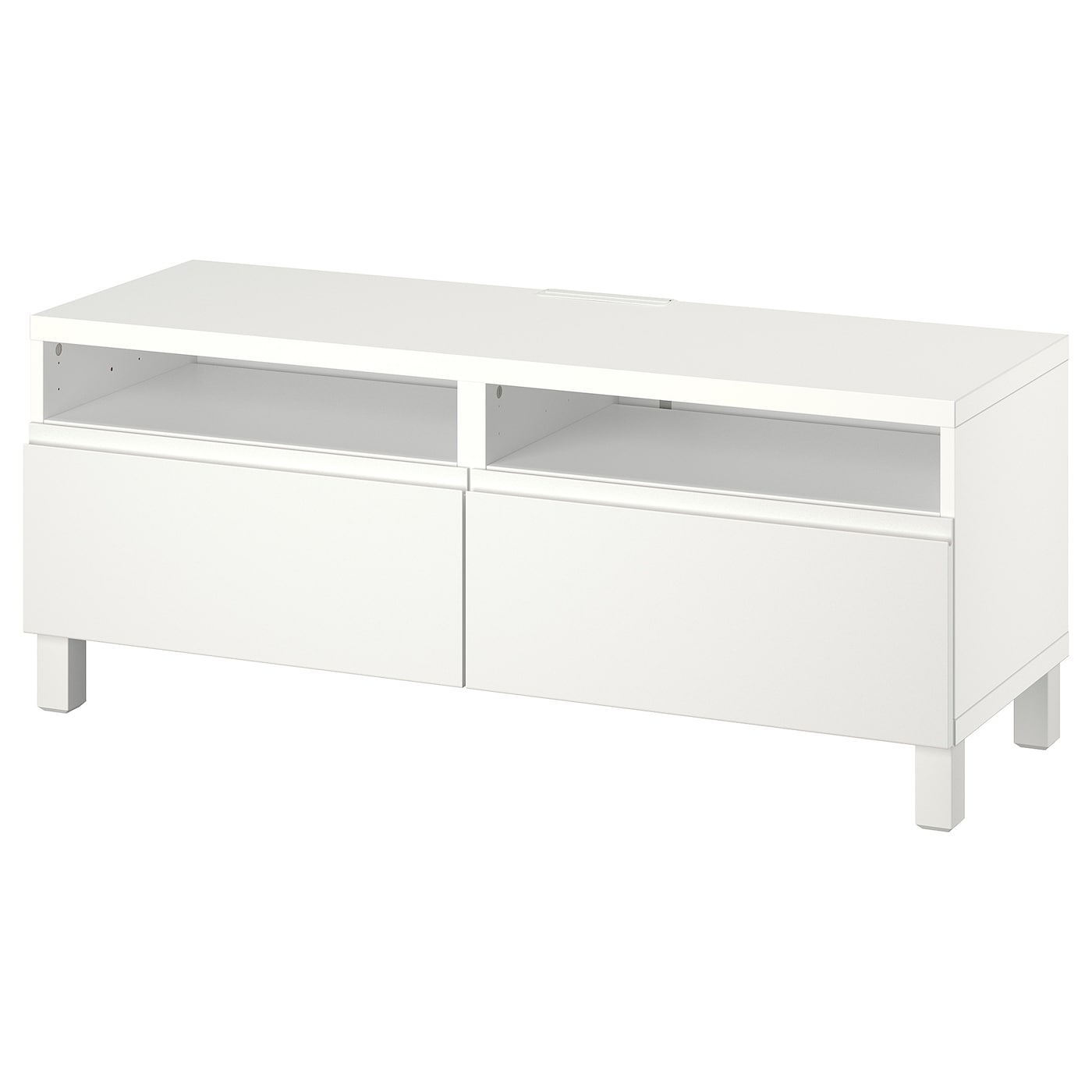 IKEA BESTÅ ława TV z szufladami, biały/Västerviken/Stubbarp biały, 120x42x48 cm