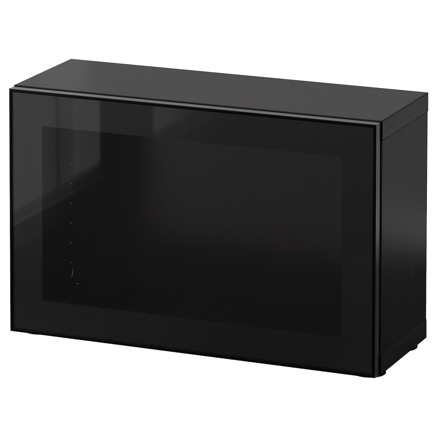 IKEA BESTÅ witryna, czarnybrąz/Glassvik czarne/przezroczyste szkło, 60x22x38 cm