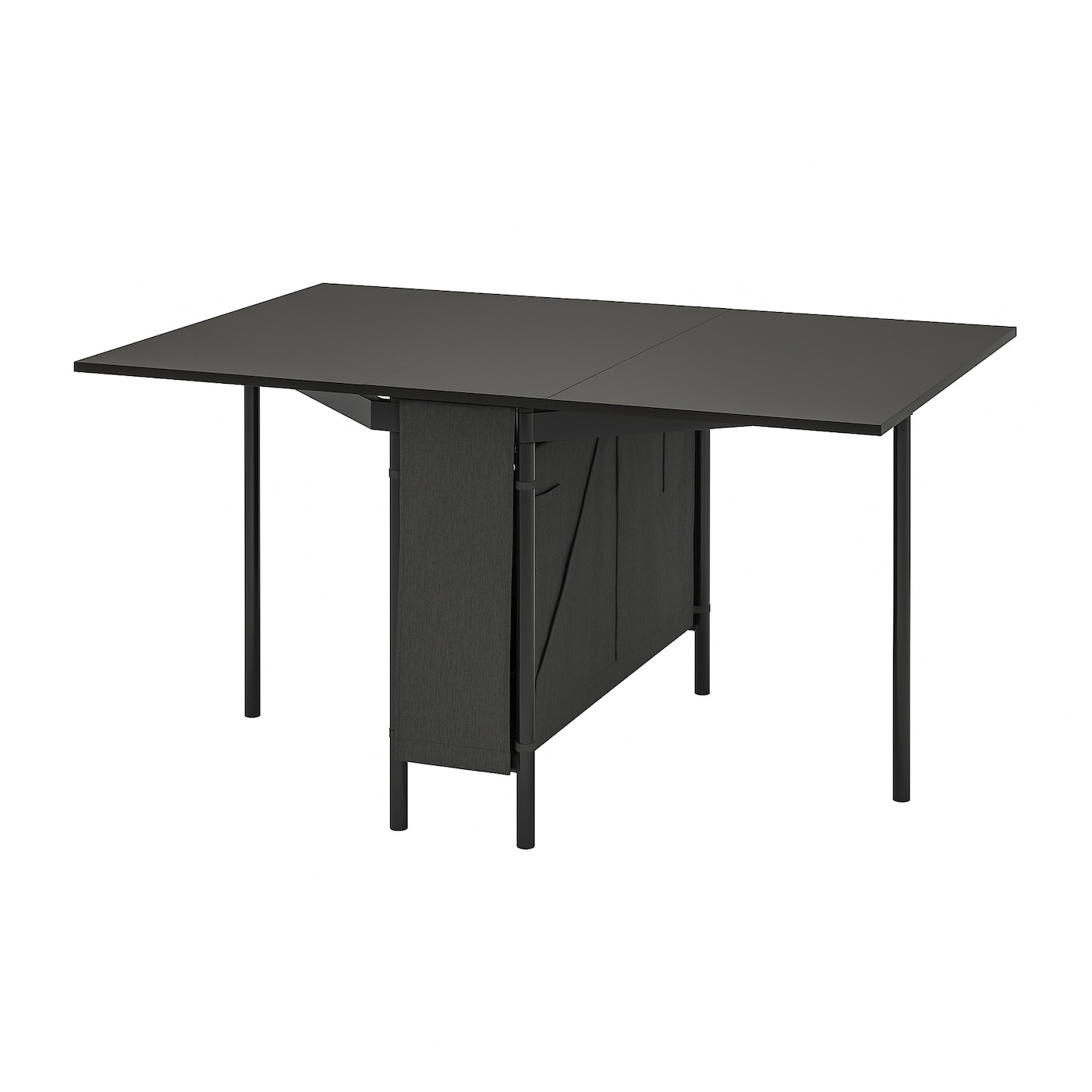 IKEA KALLHÄLL stół z miejscem do przechowywania, czarny/ciemnoszary, 33/89/145x98 cm