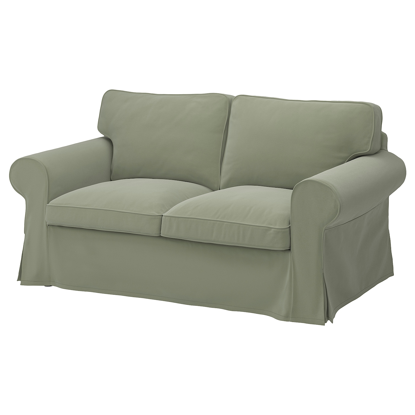 IKEA EKTORP sofa 2-osobowa, Hakebo szarozielony, Podłokietnik szerokość: 24 cm