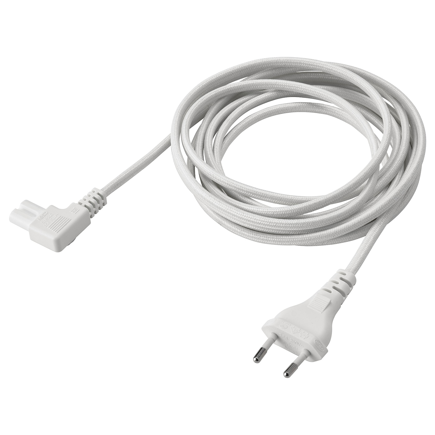 IKEA SYMFONISK kabel zasilający, tkanina/biały, 3.5 m