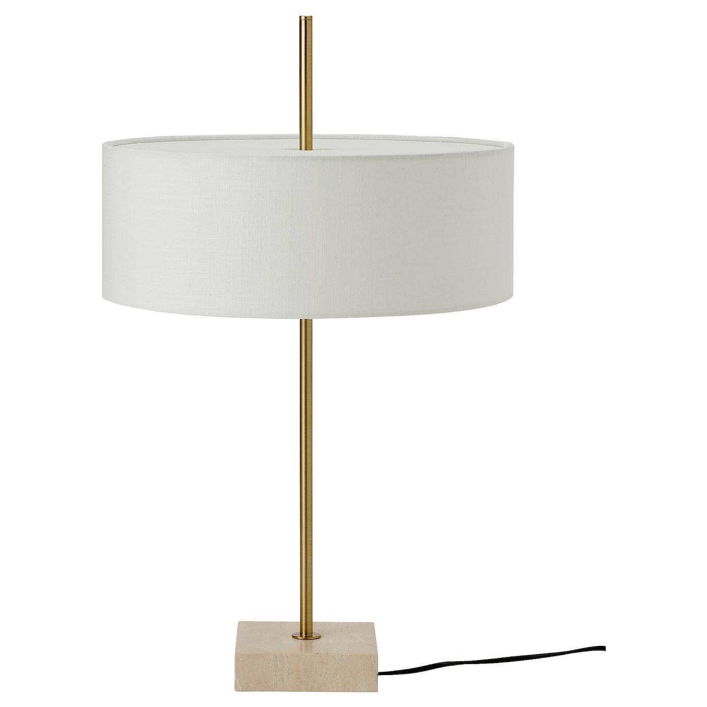 IKEA STOCKHOLM 2025 lampa stołowa, biały tkanina/mosiądzowane, 65 cm