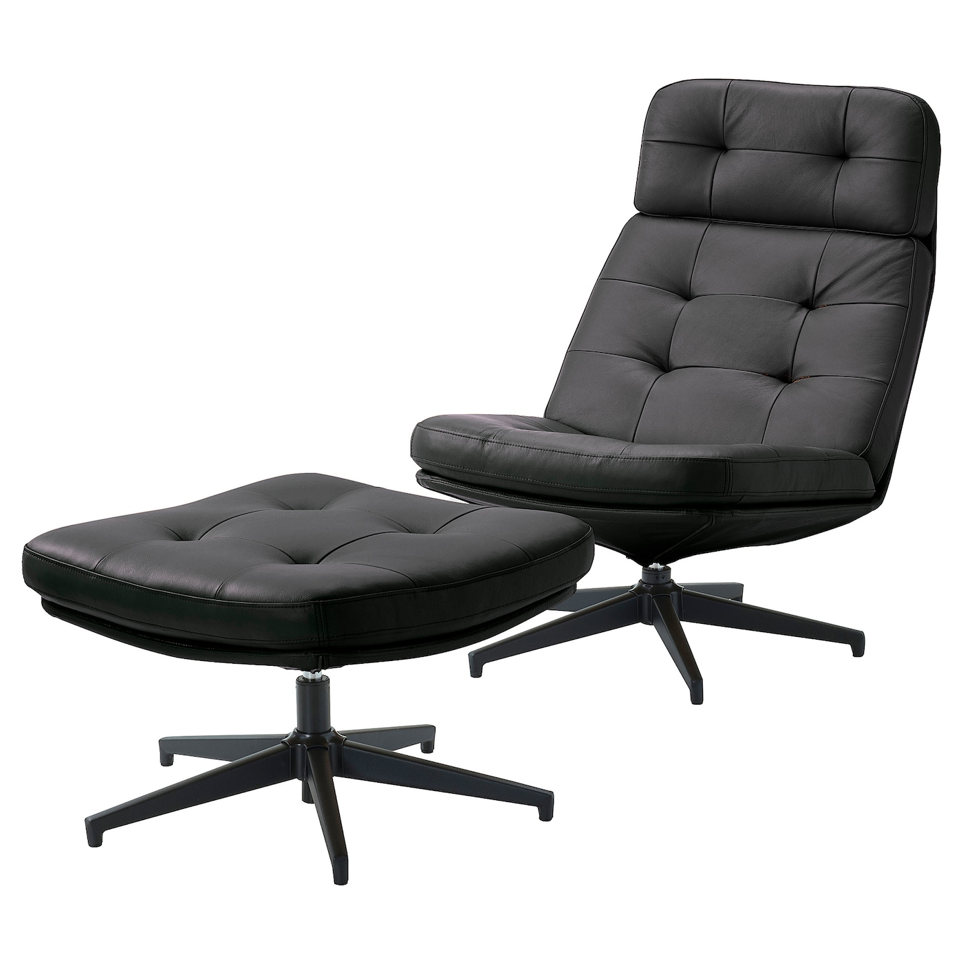 IKEA HAVBERG fotel/podnóżek, Grann/Bomstad czarny