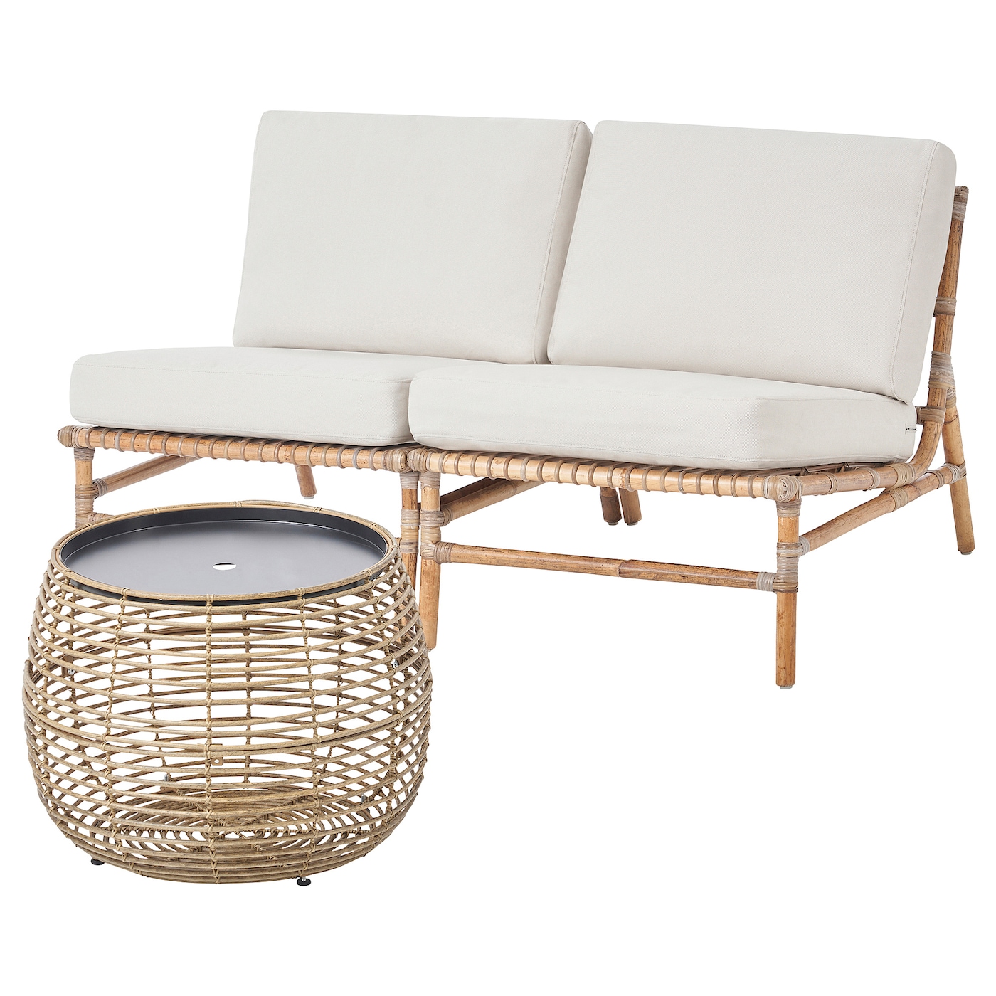 IKEA TVARÖ komplet mebli ogr, 2 szt, brązowy/Frösön/Duvholmen beżowy, Szerokość: 133 cm