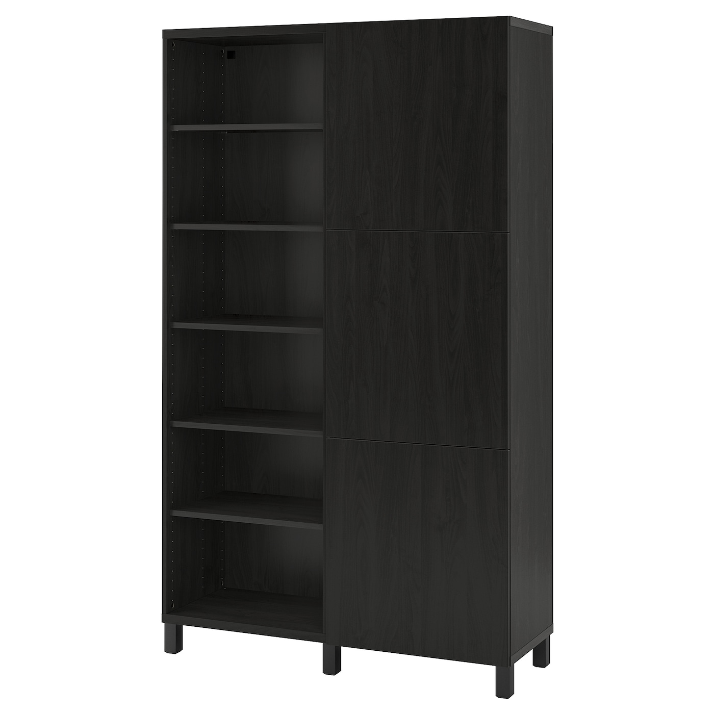 IKEA BESTÅ kombinacja z drzwiami, czarnybrąz/Lappviken/Stubbarp czarnybrąz, 120x42x202 cm