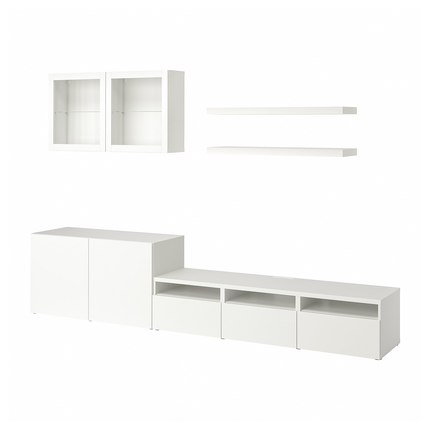 IKEA BESTÅ / LACK szafka pod TV, biały, 300x42x195 cm