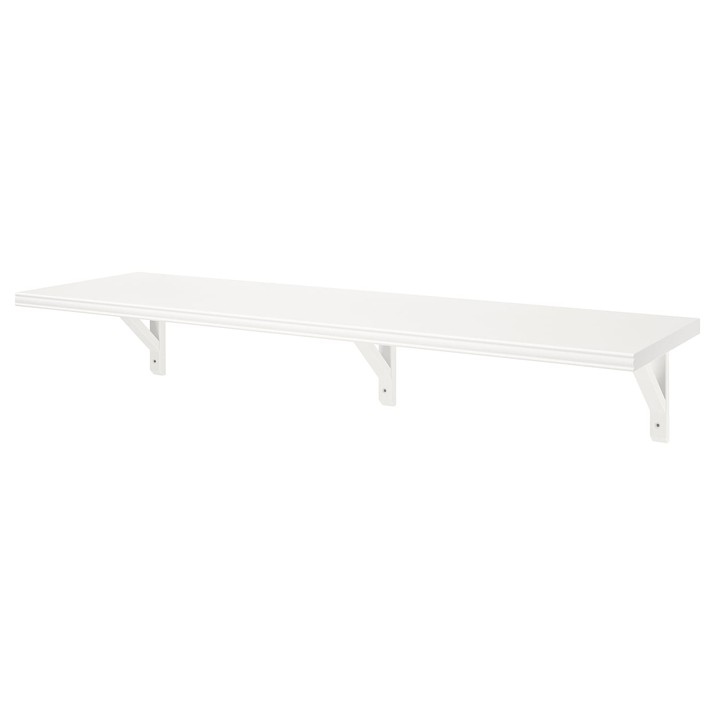 IKEA BERGSHULT / SANDSHULT półka ścienna, biały/bejcowana na biało osika, 120x30 cm