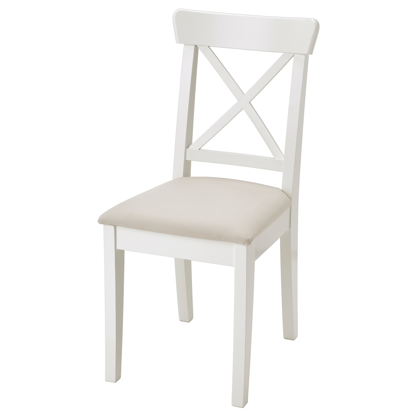 IKEA INGOLF krzesło, biały/Hallarp beżowy, Przetestowano dla: 110 kg