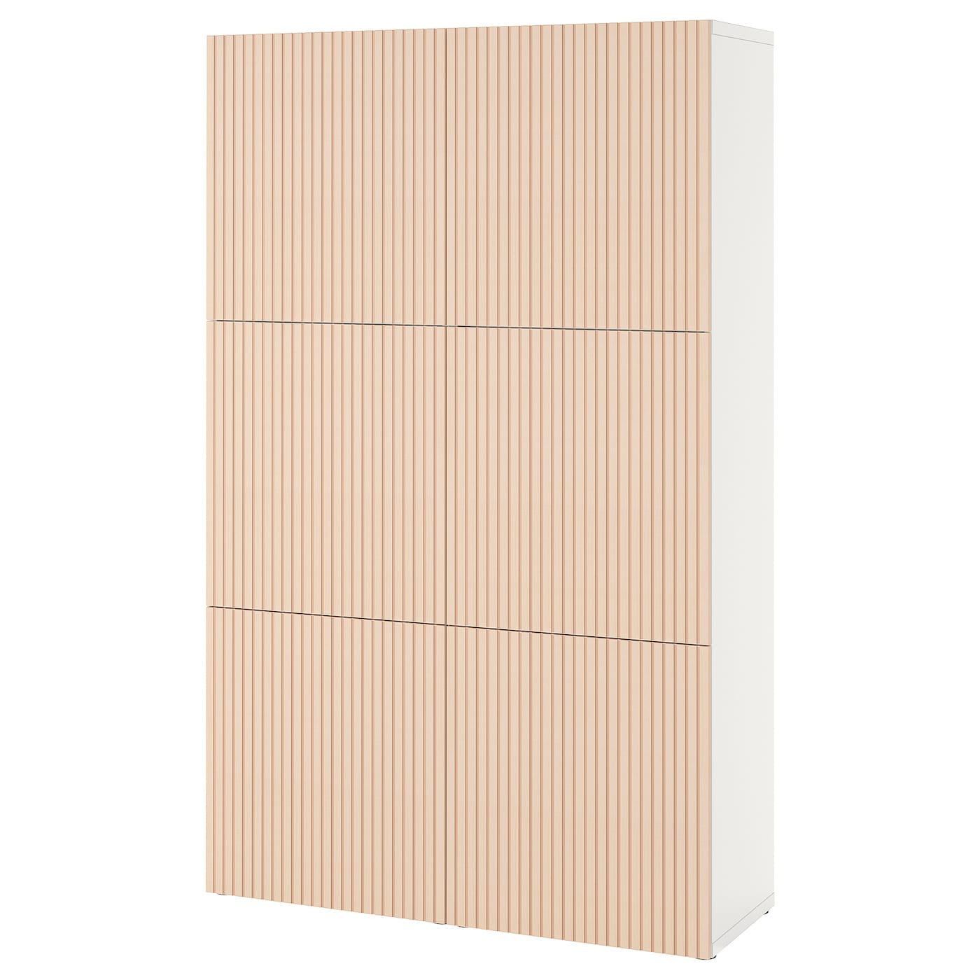IKEA BESTÅ kombinacja z drzwiami, biały/Björköviken okl brzoz, 120x42x193 cm