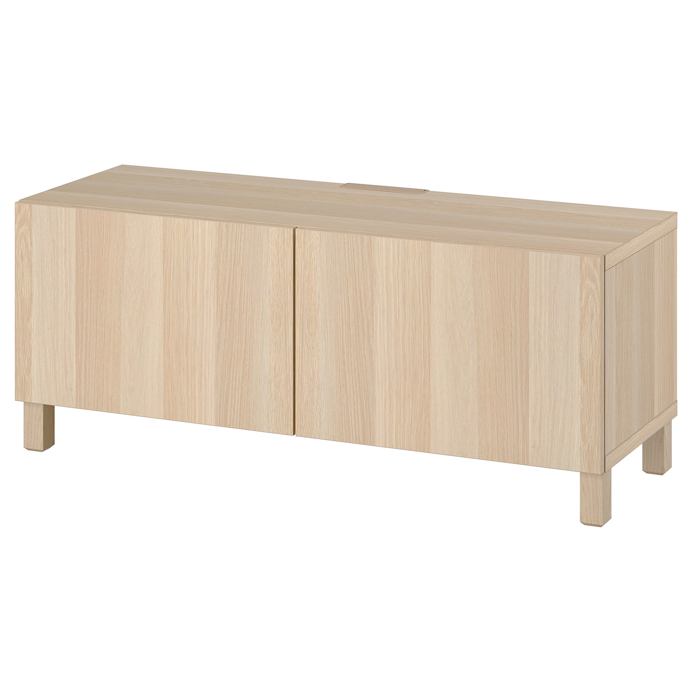 IKEA BESTÅ ława TV z drzwiami, imitacja dębu bejcowanego na biało/Lappviken/Stubbarp imitacja dębu bejcowanego na biało, 120x42x48 cm