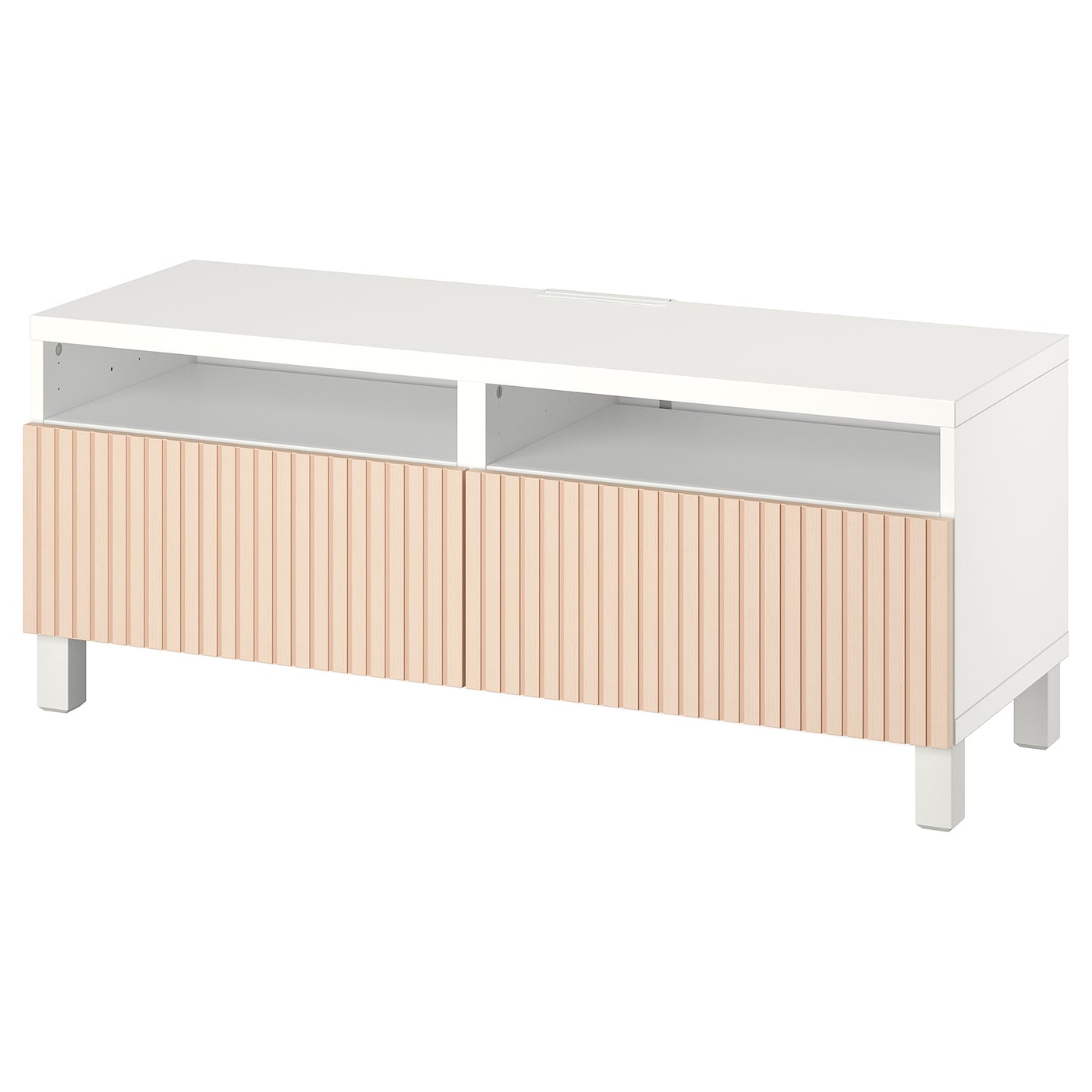IKEA BESTÅ ława TV z szufladami, biały/Björköviken/Stubbarp okl brzoz, 120x42x48 cm