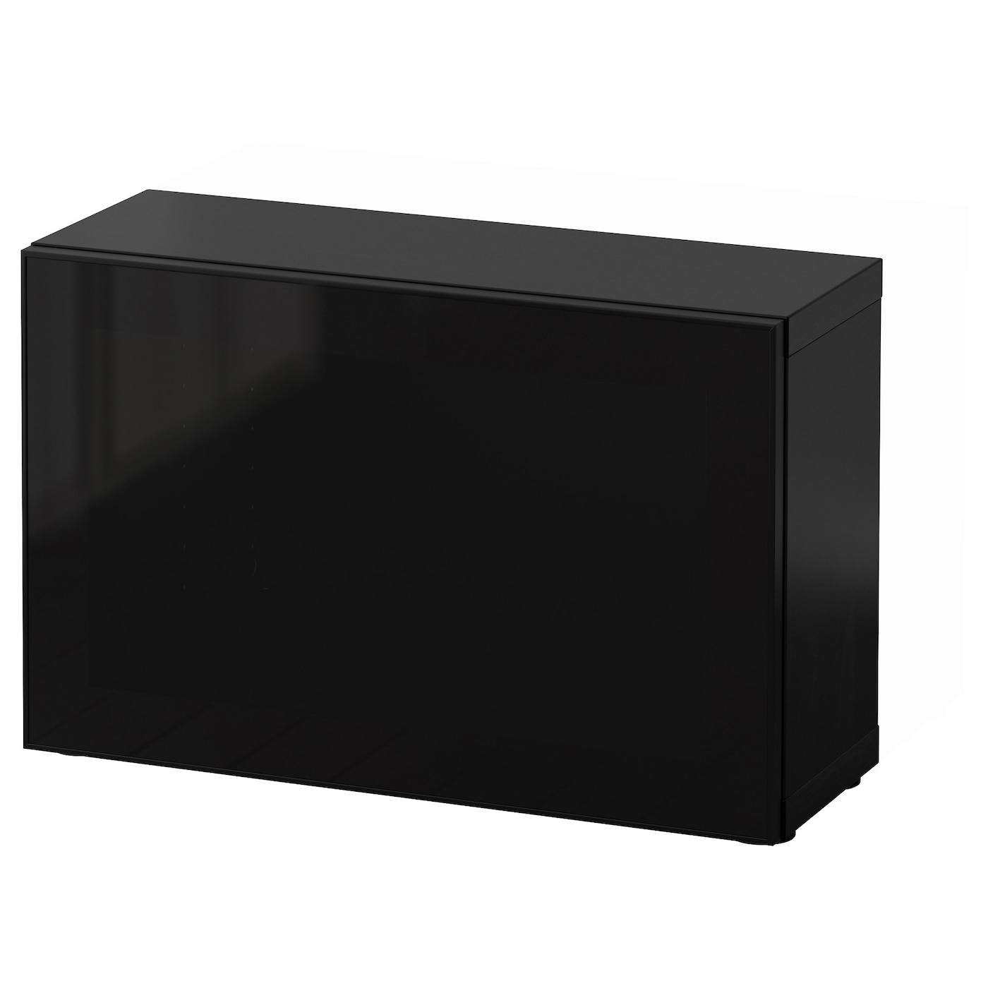 IKEA BESTÅ witryna, czarnybrąz/Glassvik czarne/przyciemniane szkło, 60x22x38 cm