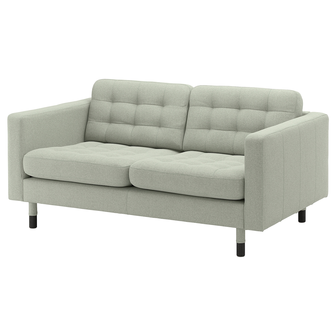 IKEA LANDSKRONA sofa 2-osobowa, Gunnared jasnozielony/drewno/czarny, Szerokość: 164 cm