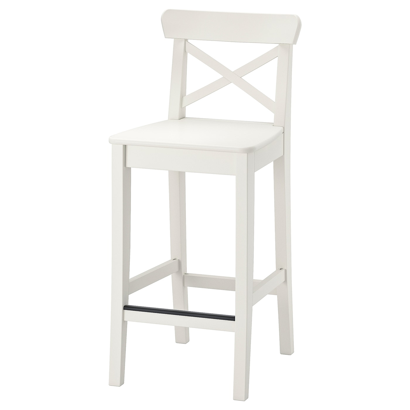 IKEA INGOLF Stołek barowy z oparciem, biały, 63 cm