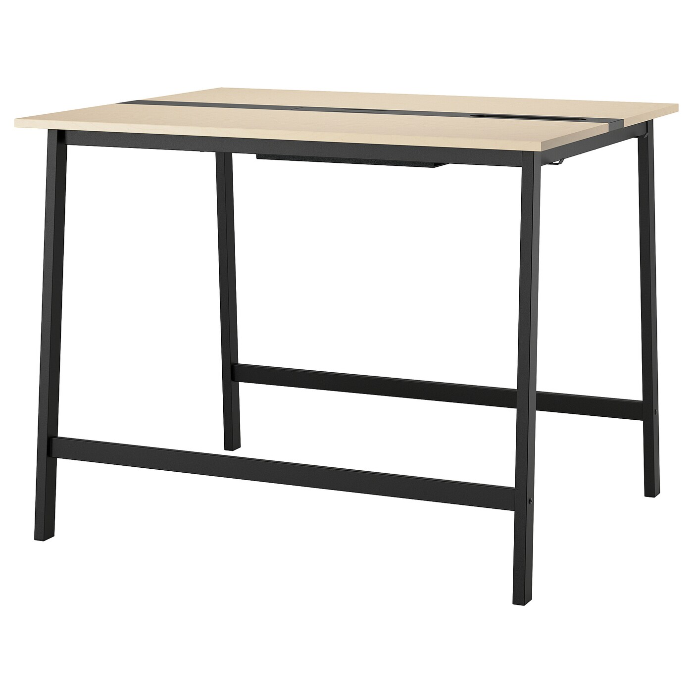 IKEA MITTZON stół konferencyjny, okl brzoz/czarny, 140x108x105 cm