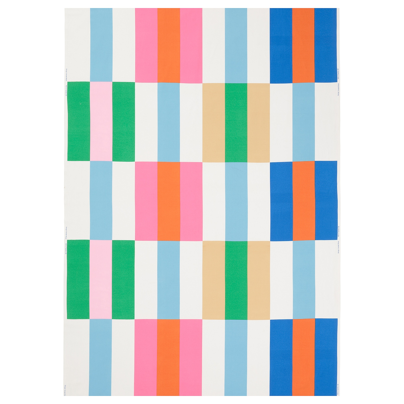 IKEA KLIBBKORSÖRT tkanina przycięta, wielobarwny/paski, 150x300 cm