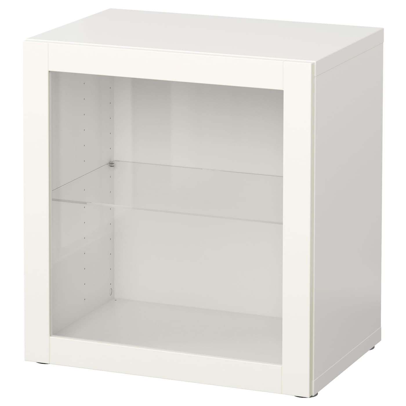 IKEA BESTÅ witryna, biały/Sindvik białe szkło przezroczyste, 60x42x64 cm
