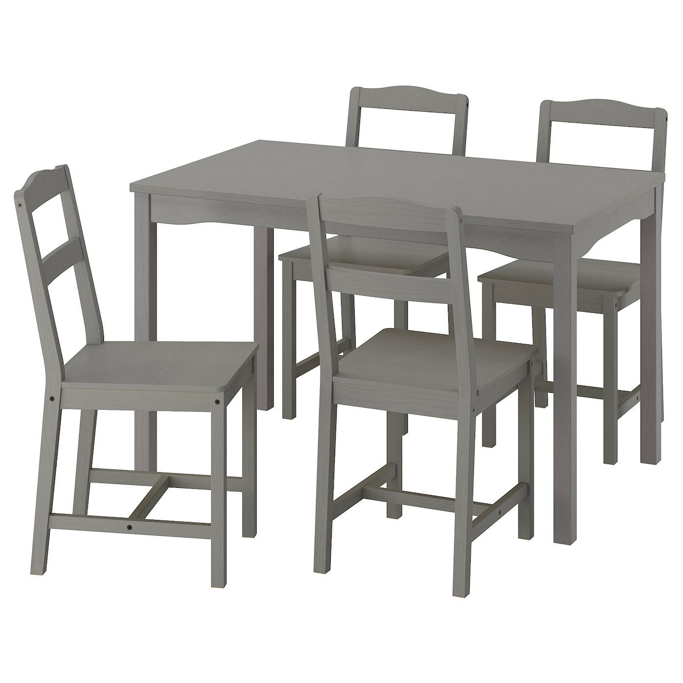 IKEA HAUGA / HAUGA stół i 4 krzesła, szary/szary, 118x74 cm