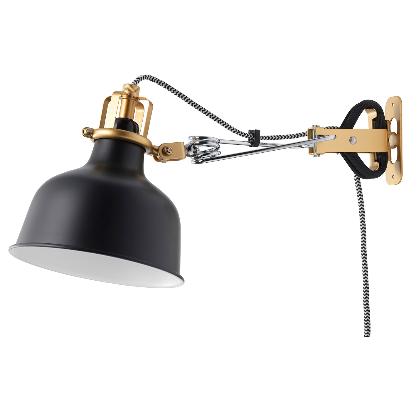 IKEA RANARP reflektor z klamrą, ścienny, czarny, Maks.: 7 Wat