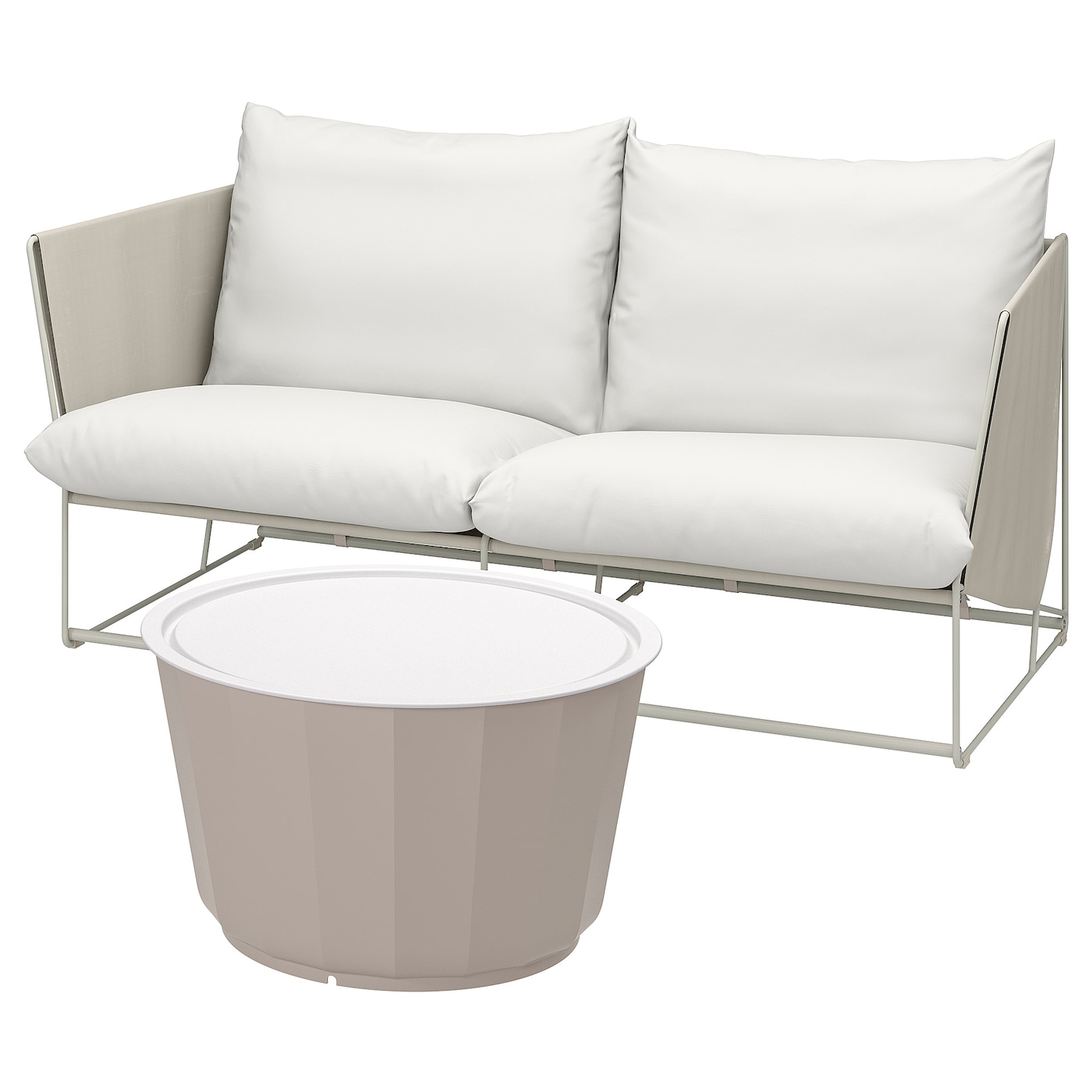IKEA HAVSTEN / LÅGASKÄR komplet mebli ogr, 2 szt, beżowy/beżowy, Szerokość: 179 cm
