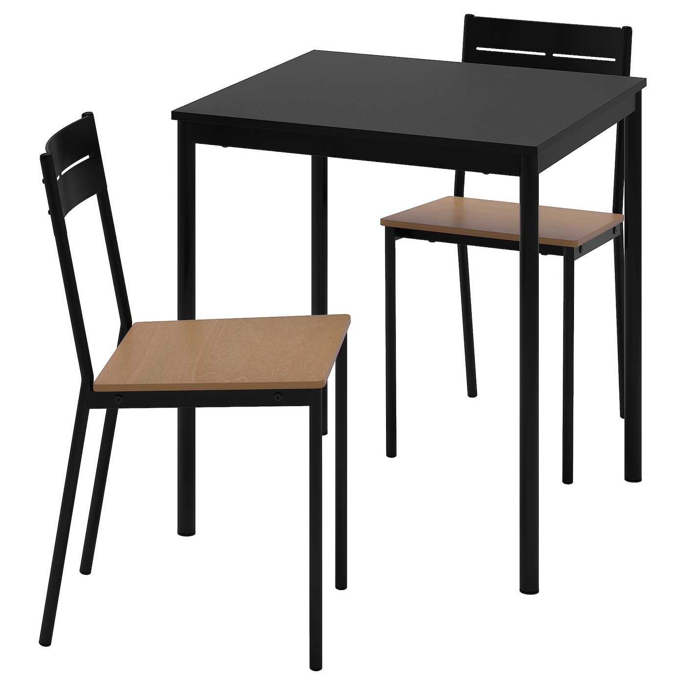 IKEA SANDSBERG / SANDSBERG stół i 2 krzesła, czarny/czarny, 67x67 cm