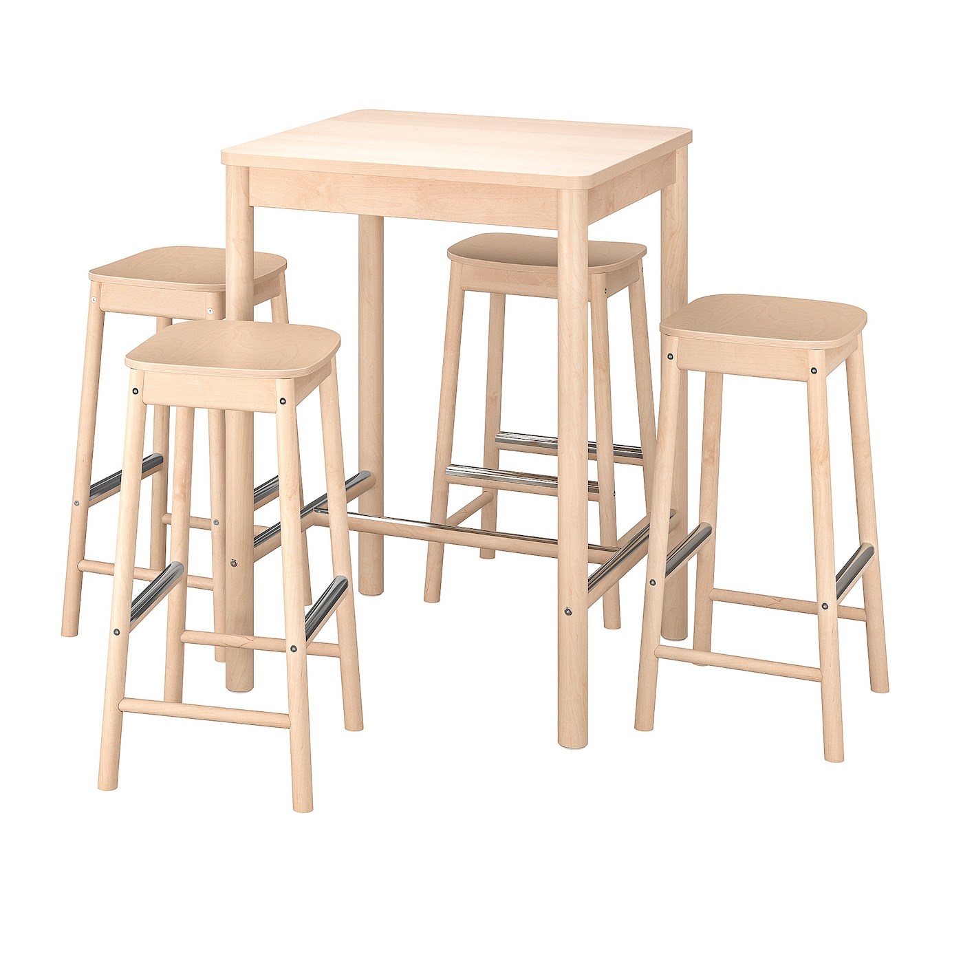 IKEA RÖNNINGE / RÖNNINGE stół barowy + 4 stołki barowe, brzoza/brzoza
