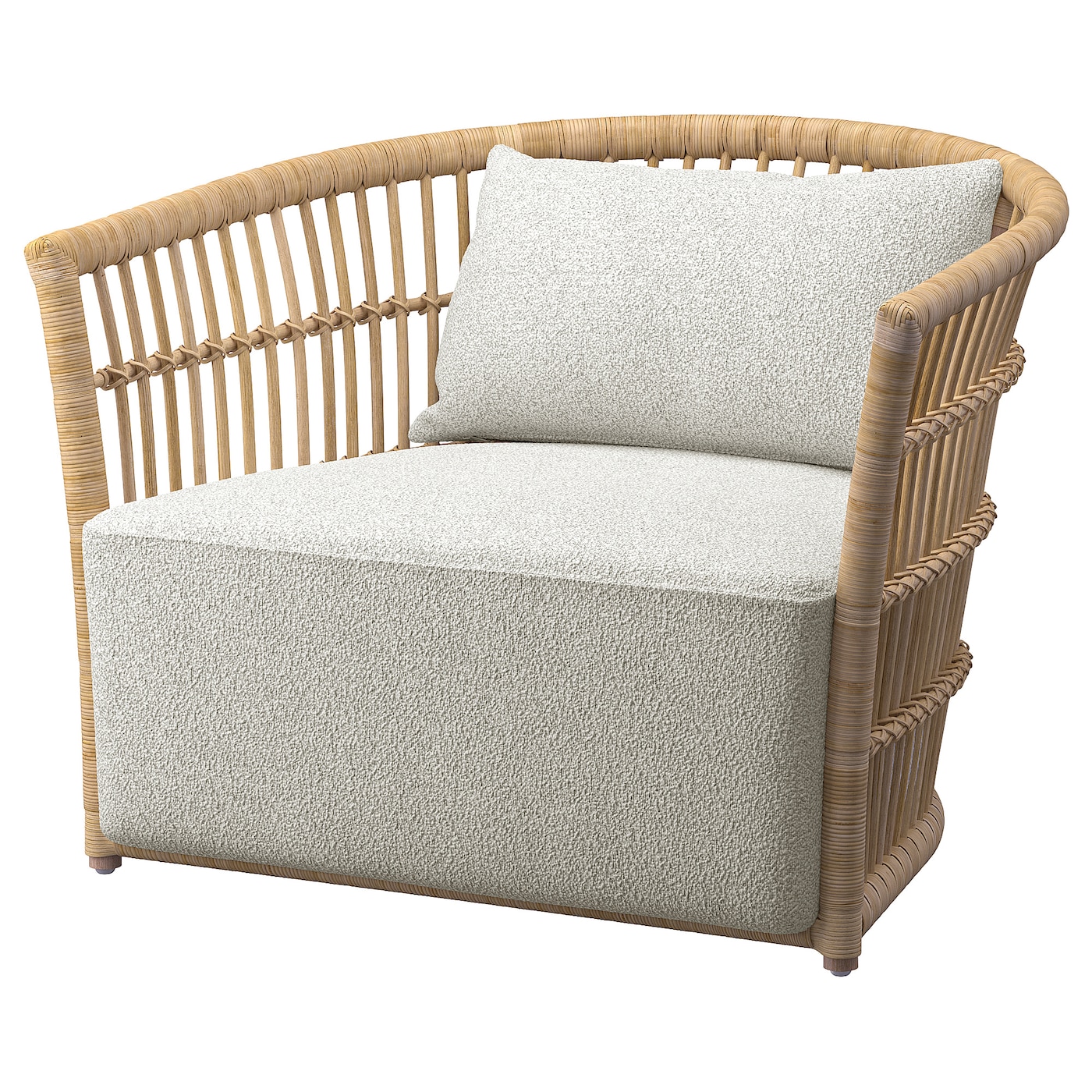 IKEA STOCKHOLM 2025 fotel, rattan/Djurmo szaro-biały, Wysokość podłokietnika: 60 cm