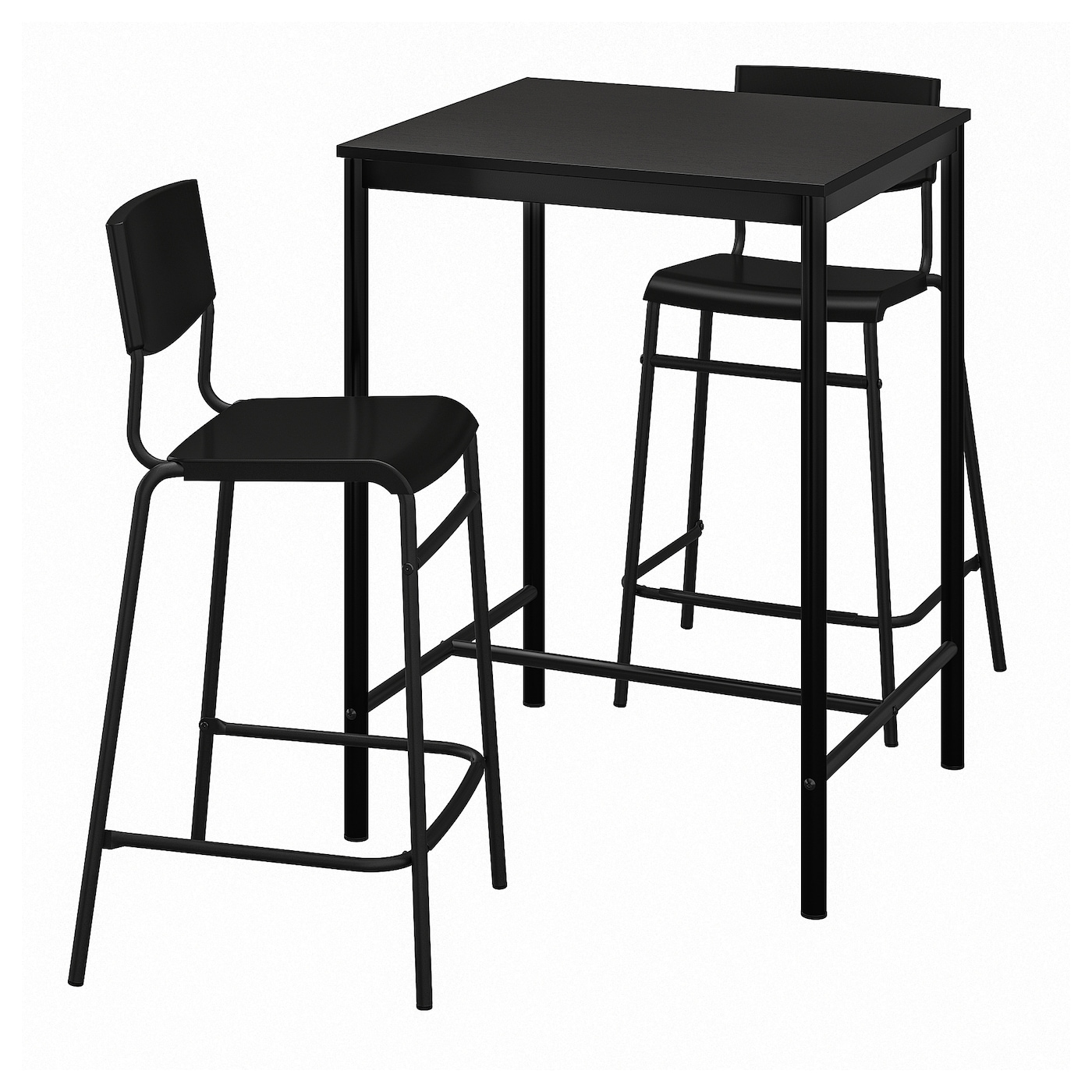 IKEA SANDSBERG / STIG stół barowy i 2 stołki, czarny/czarny, 67x67 cm