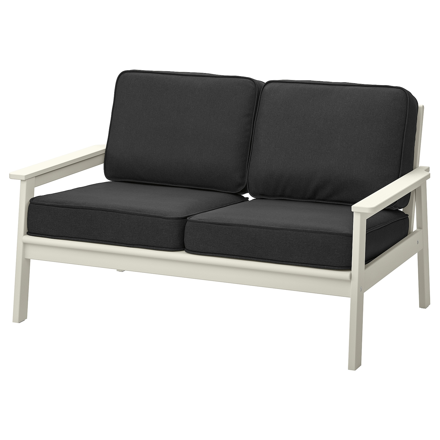 IKEA BONDHOLMEN sofa 2-osobowa, na zewnątrz, biały/beżowy/Järpön/Duvholmen antracyt, Szerokość: 139 cm
