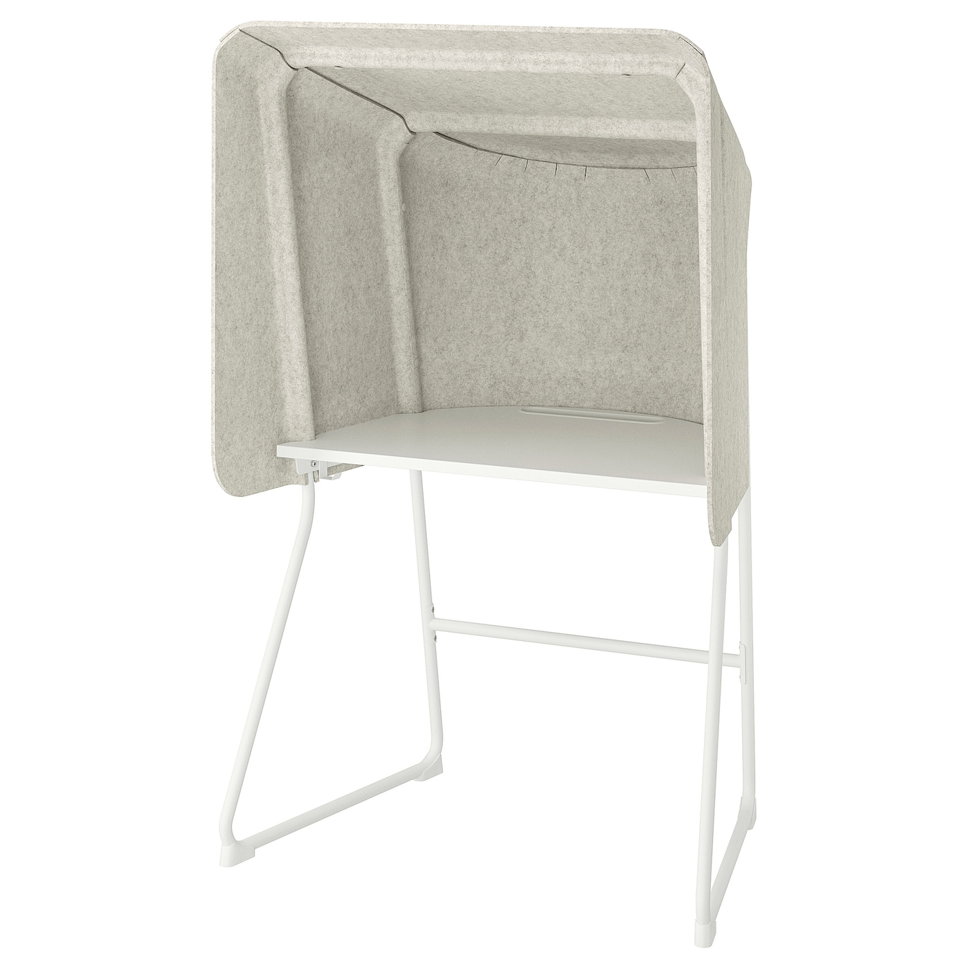 IKEA MITTZON stanowisko do pracy w skupieniu, beżowy/biały, 95x87x155 cm