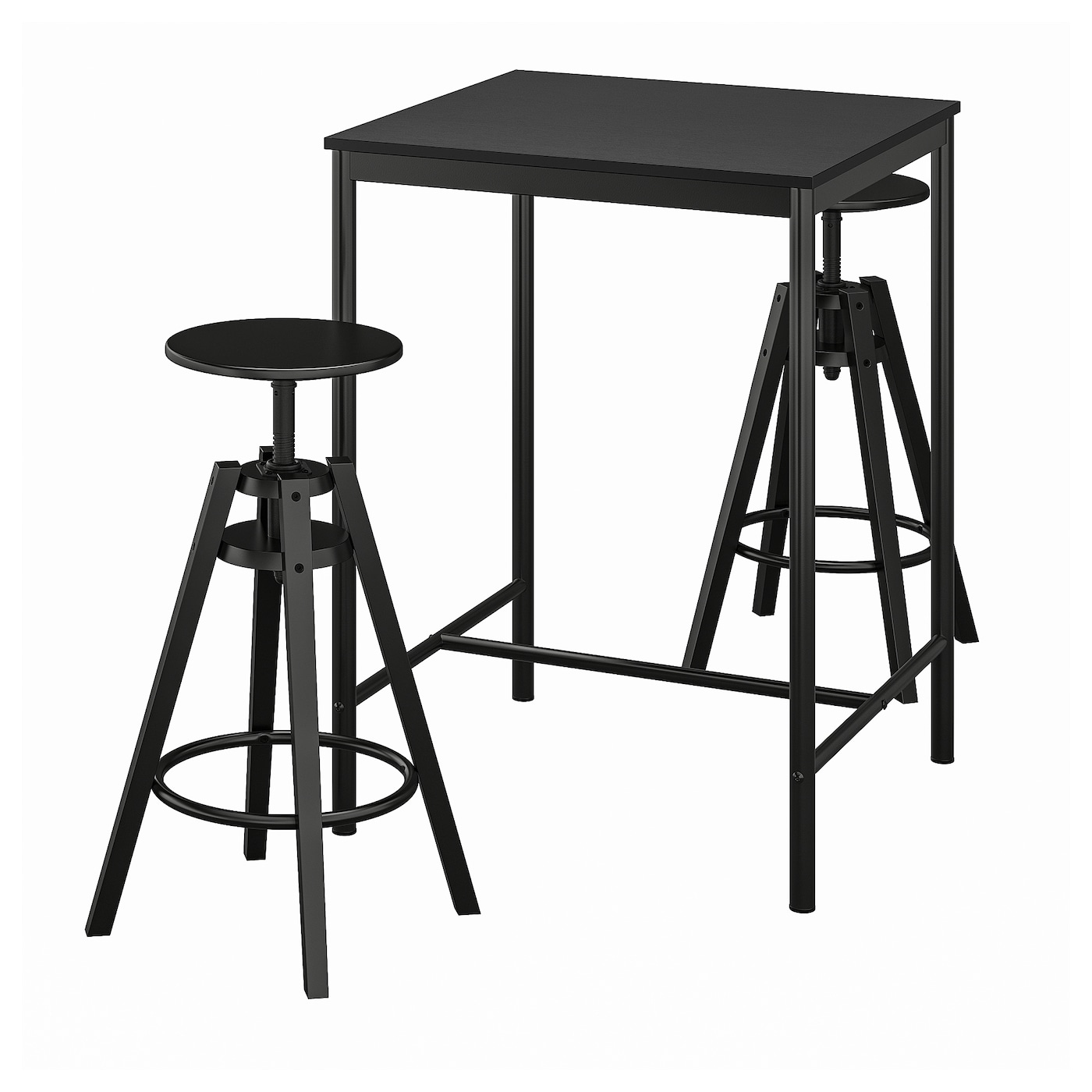 IKEA SANDSBERG / DALFRED stół barowy i 2 stołki, czarny/czarny, 67x67 cm
