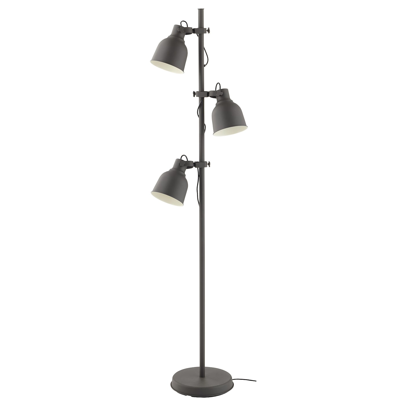 IKEA HEKTAR lampa podłogowa z 3 reflektorami, ciemnoszary, Maks.: 8.6 Wat