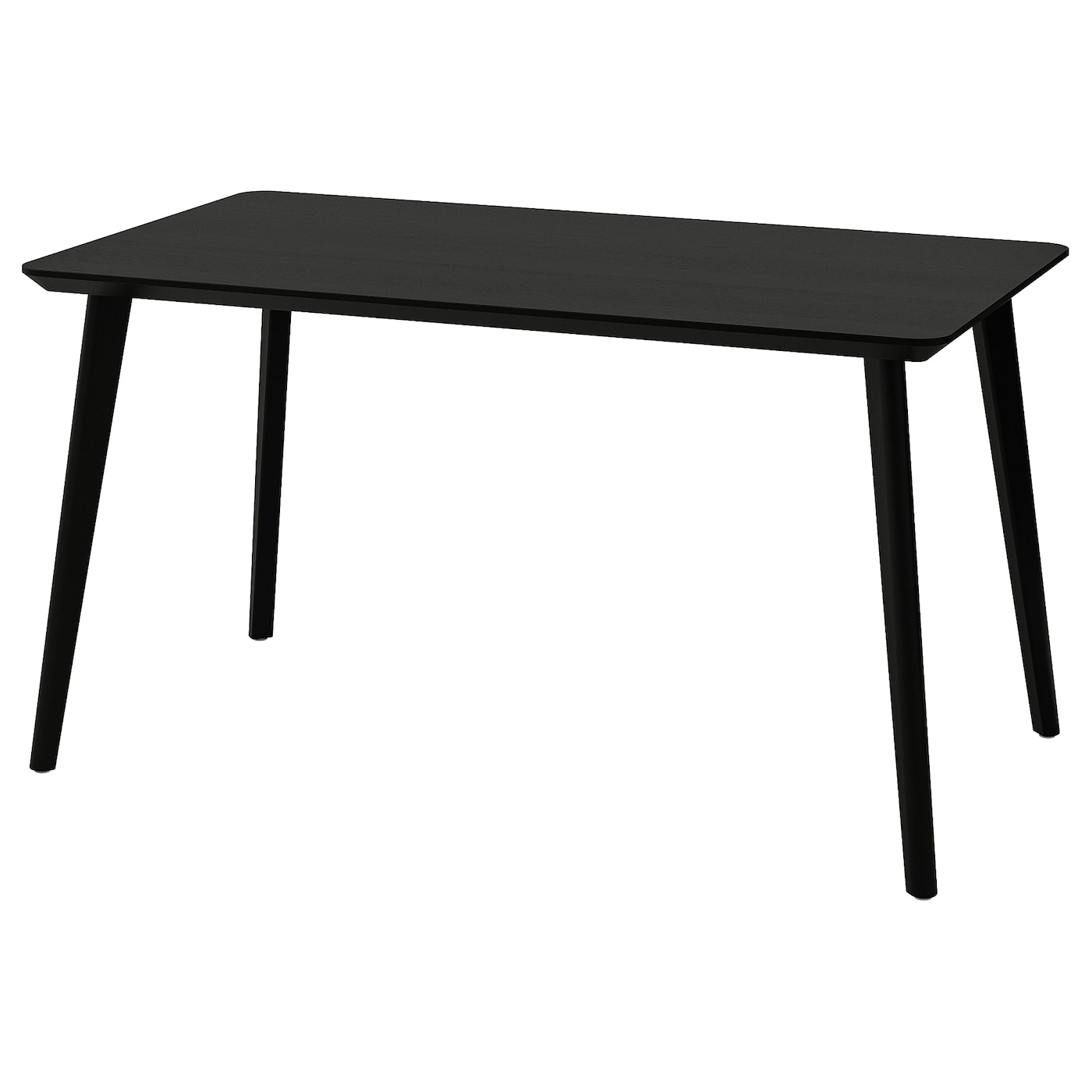 IKEA LISABO stół, czarny/okleina jesionowa, 140x78 cm