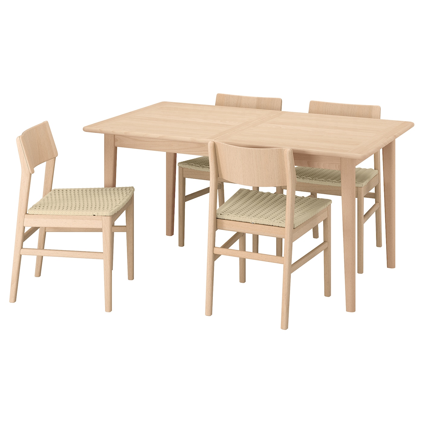 IKEA SKANSNÄS / SKANSNÄS stół i 4 krzesła, jasny buk fornir/jasny buk, 150/205 cm