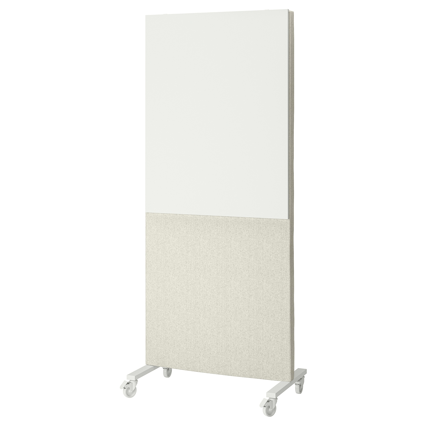 IKEA MITTZON rama z kółk/ekr akust/tabl, Gunnared beżowy/biały, 85x205 cm