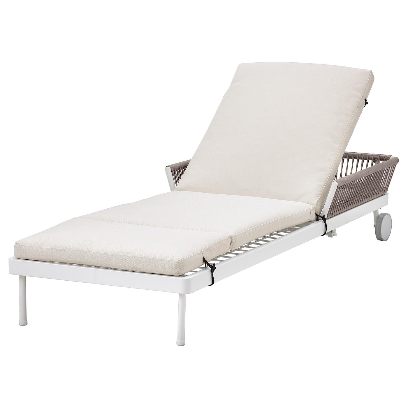 IKEA SEGERÖN leżak, zewnętrzne biały/beżowy/Frösön/Duvholmen beżowy, Głębokość: 79 cm