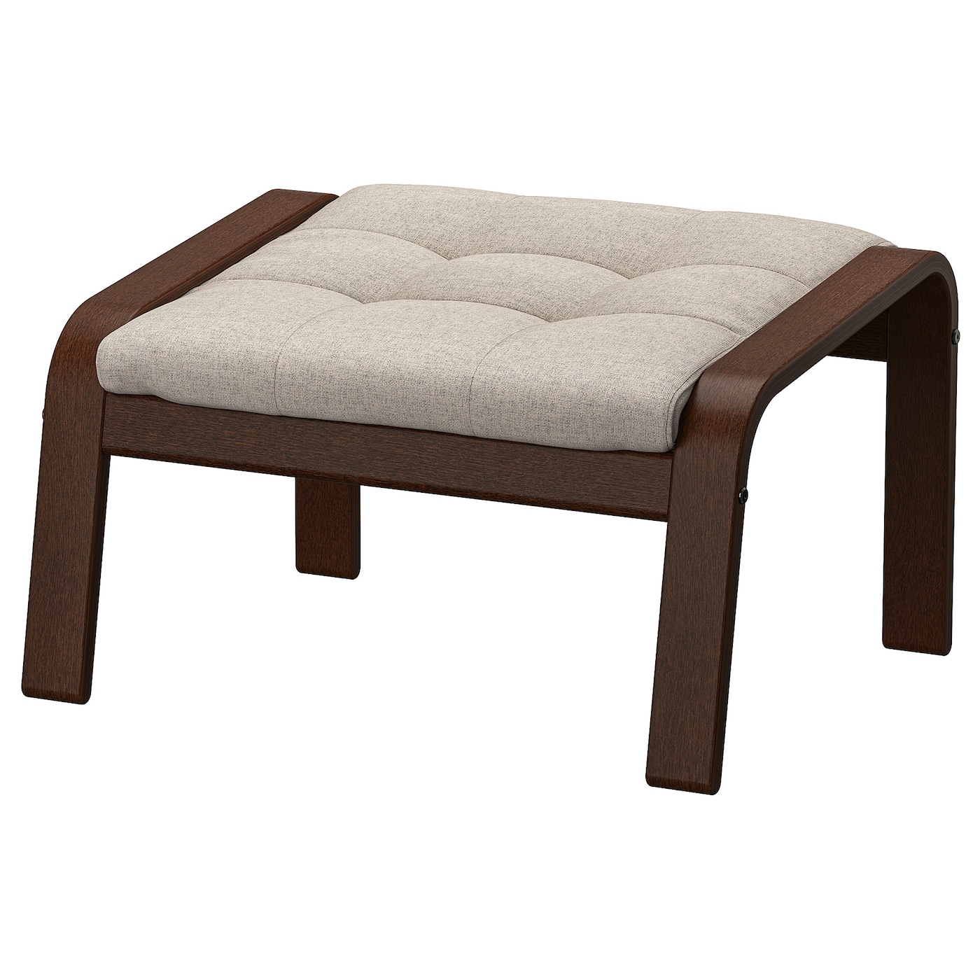 IKEA POÄNG podnóżek, brązowy/Gunnared beżowy, Szerokość: 68 cm