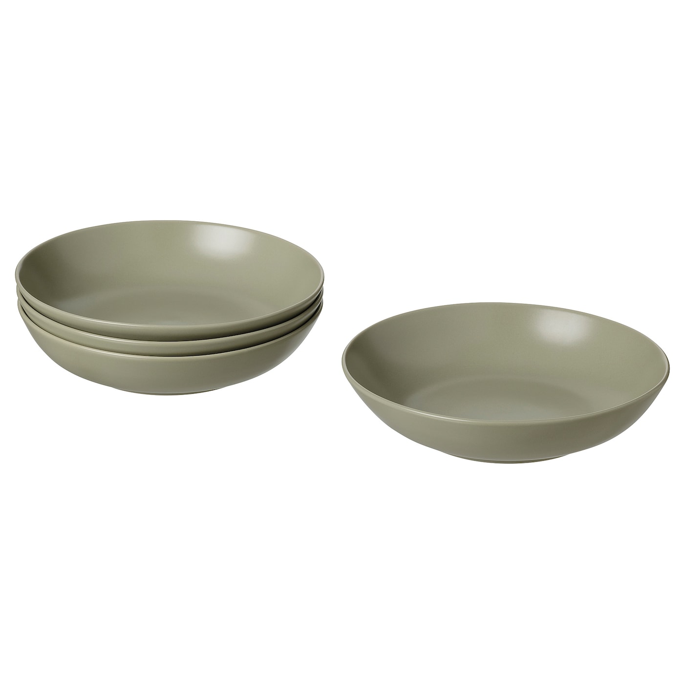 IKEA FÄRGKLAR talerz głęboki, Matowy zielony, 23 cm