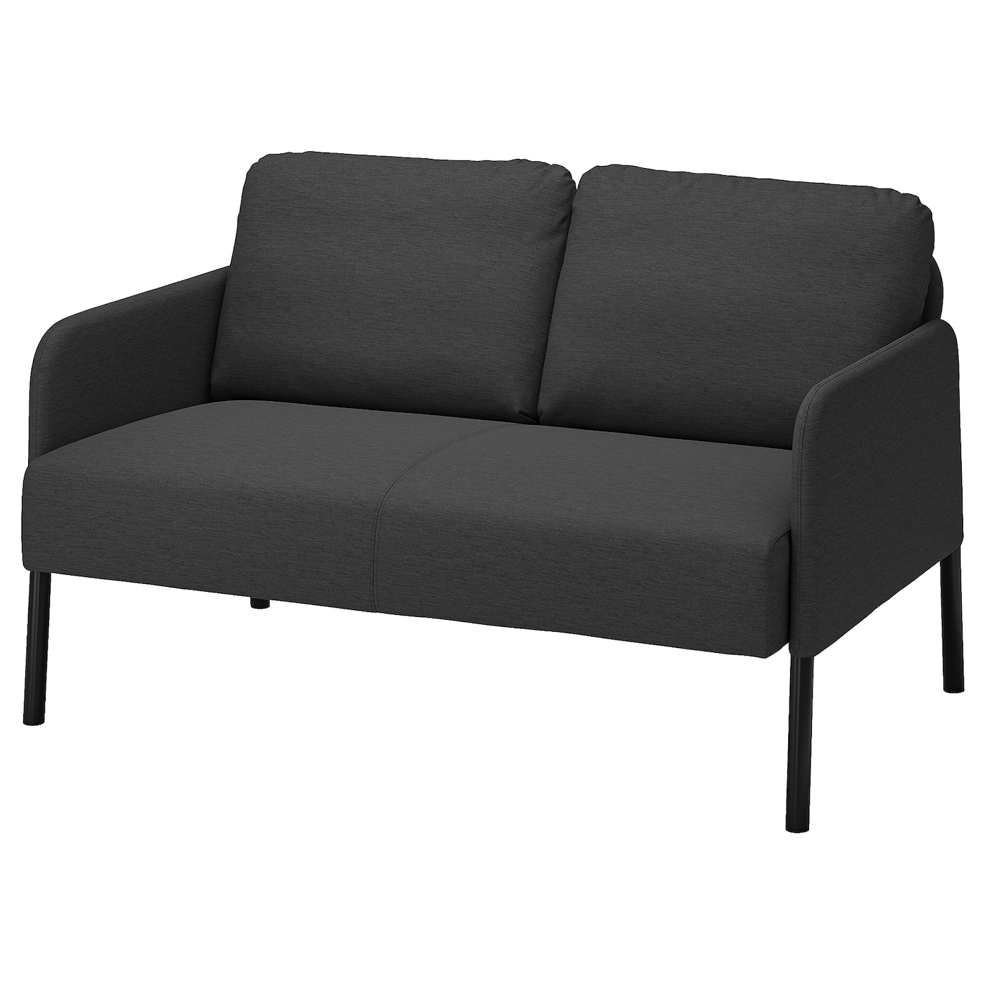 IKEA GLOSTAD sofa 2-osobowa, Knisa ciemnoszary, Wysokość podłokietnika: 57 cm