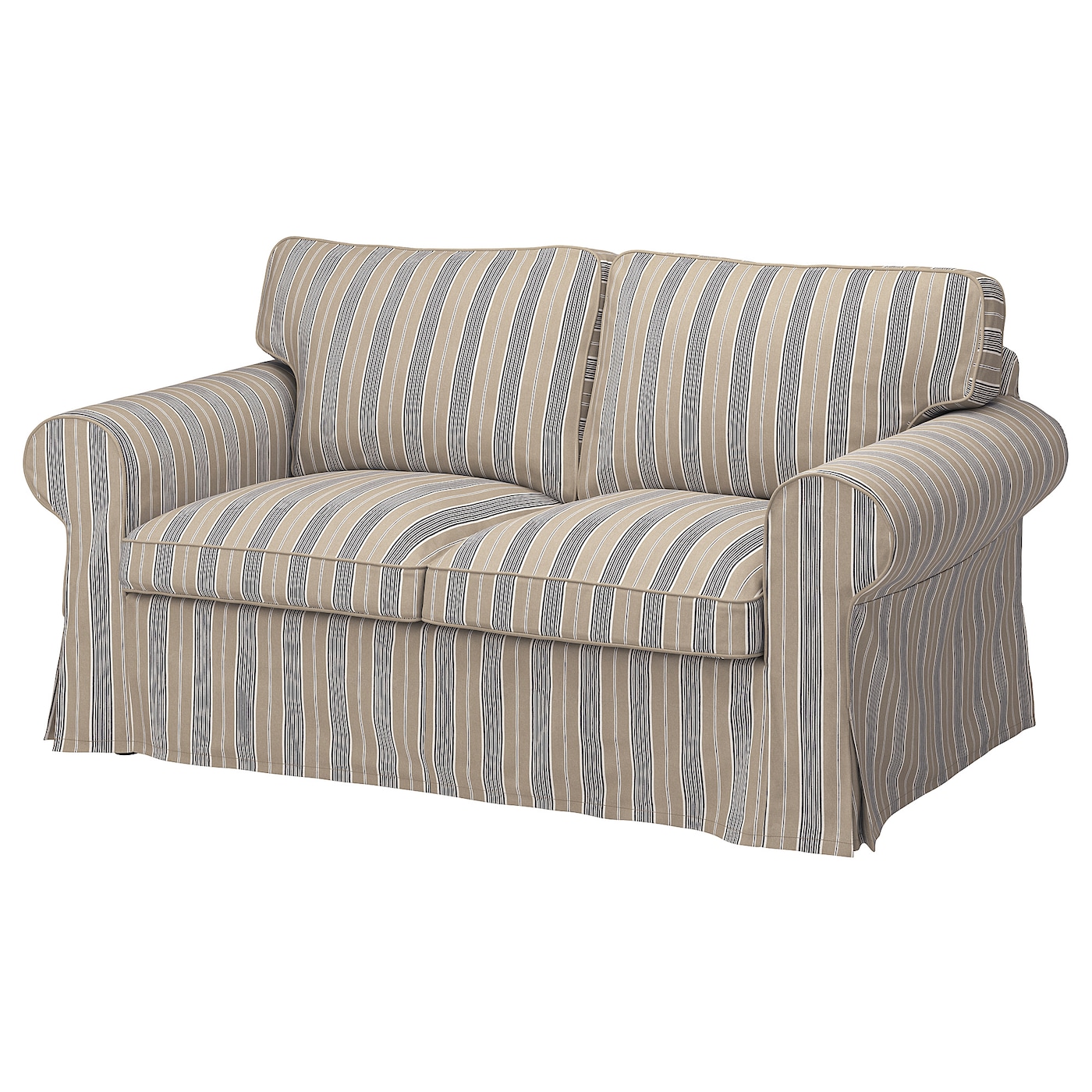 IKEA EKTORP sofa 2-osobowa, Karlshov beżowy/wielokolorowy, Podłokietnik szerokość: 24 cm